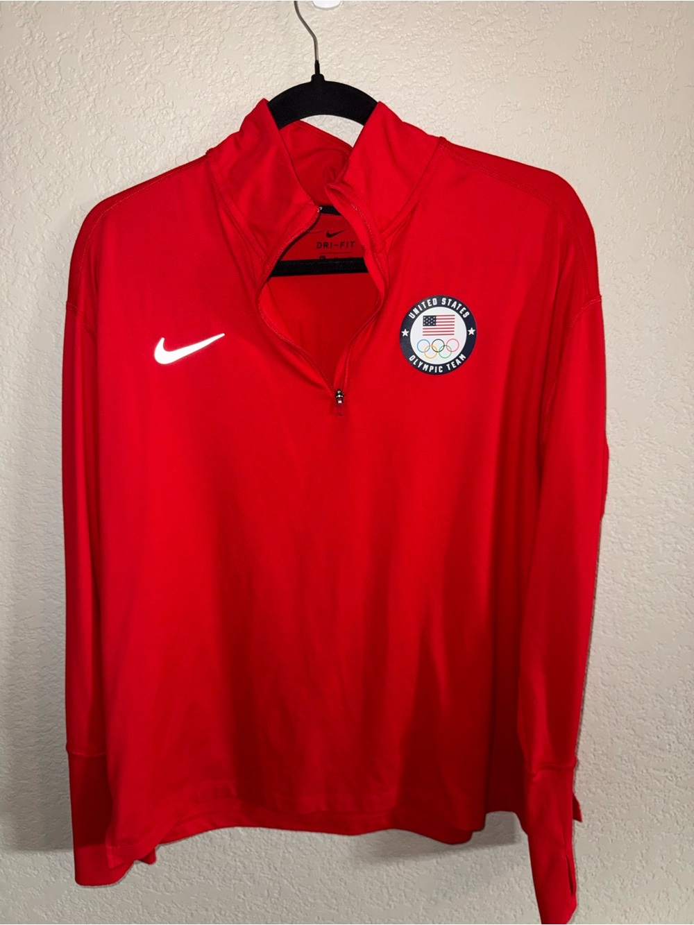 Nike - Team USA Nike Pro Quarter Zip Running top - EUC - Red